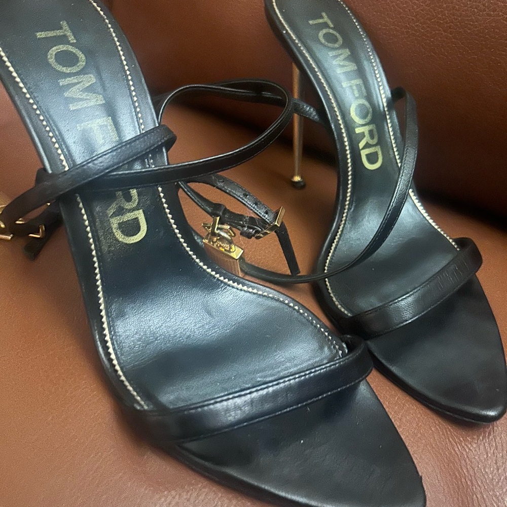 Tom ford lock stiletto sandals black
